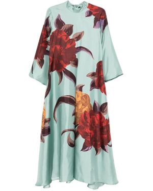 La DoubleJ Floral-Print Maxi Dress - White