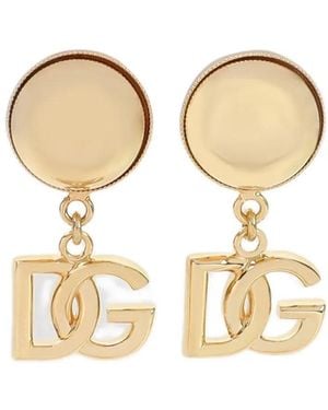 Dolce & Gabbana Orecchini Logati Con Chiusura Clip - Neutro
