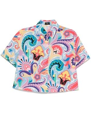 Etro Camicia Con Stampa Paisley - Bianco