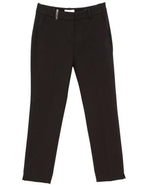 Peserico Logo-Plaque Pants - Black