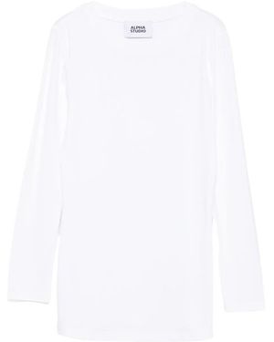 Alpha Studio Long Sleeve Tee - White