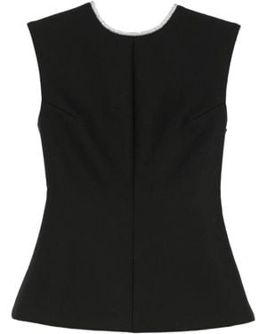 Rohe Open Back Appliqué Top - Black