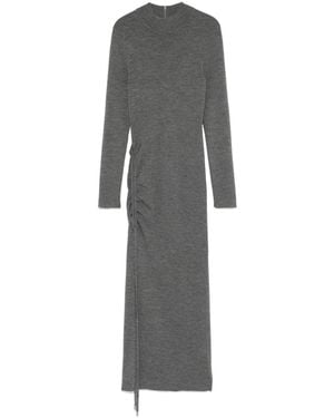 MICHAEL Michael Kors Ruched-Detail Midi Dress - Gray