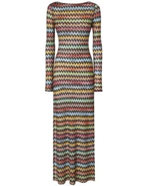 Missoni Zig Zag Long Dress - White