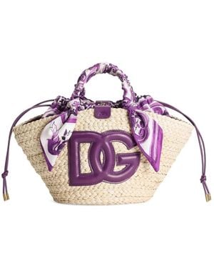 Dolce & Gabbana Small Kendra Straw Bag - Pink