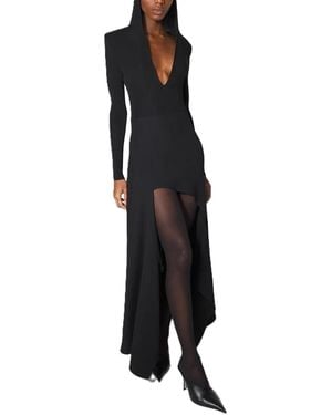 Mugler Hooded V-Neck Bodysuit - Nero