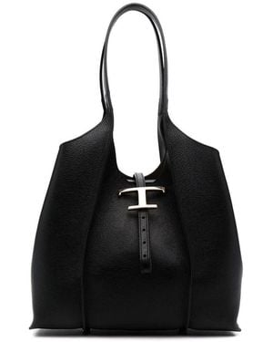 Tod's Grained Leather Tote Bag - Black