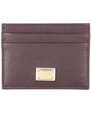 Dolce & Gabbana Leather Card Holder - Purple