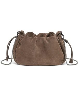Brunello Cucinelli Borsa Bucket Mellow - Marrone