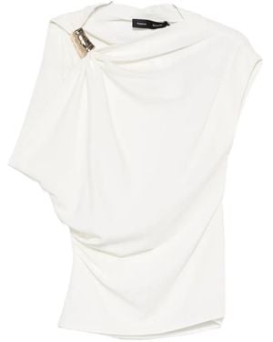 Proenza Schouler Draped Ring-Detail Blouse - White