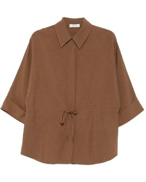 NINA 14.7 Drawstring Closure Shirt - Brown