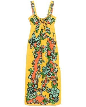 ALÉMAIS Flame Midi Dress - Yellow