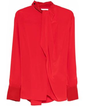 Victoria Beckham Blouse Draped Detail Neck Bow - Red