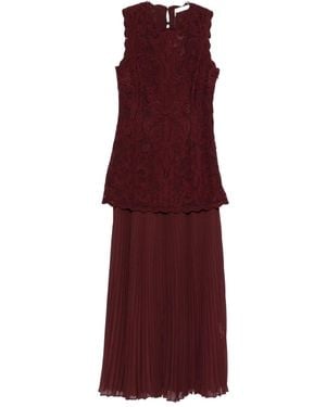 Ulla Johnson Macramé Pleated Dress - Purple