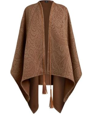 Etro Poncho Jacquard - Marrone