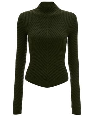 Victoria Beckham Fitted Merino Wool Jumper - Green