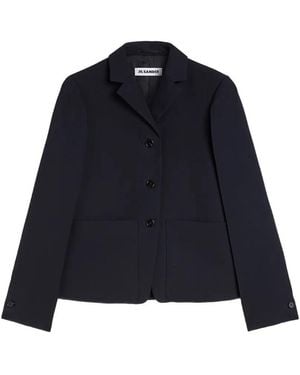 Jil Sander Wool Gabardine Jacket - Blue