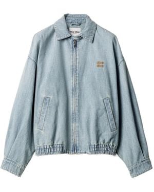 Miu Miu Stonewashed Denim Jacket - Blue