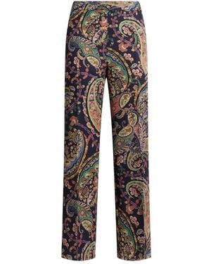 Etro Paisley Print Trousers - Grey