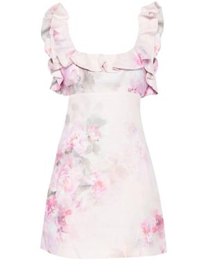 Zimmermann Crush Frill Mini Dress - Rosa
