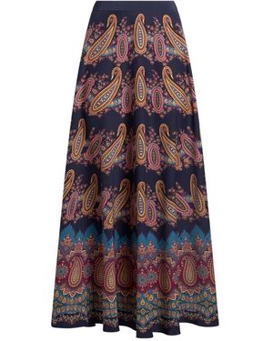Etro Paisley-Print Maxi Skirt - Blue