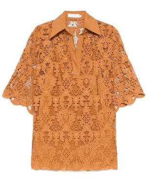 Zimmermann Blusa Con Ricamo - Arancione