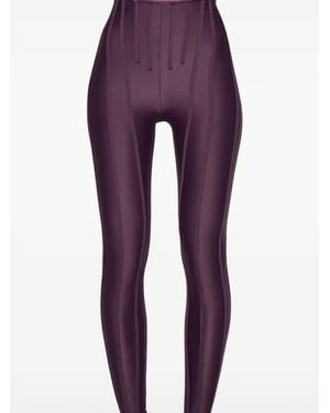 Mugler Corseted Leggings - Viola