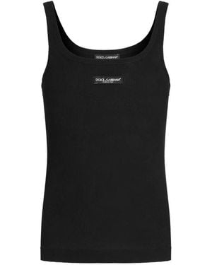 Dolce & Gabbana Ribbed Tank Top - Black