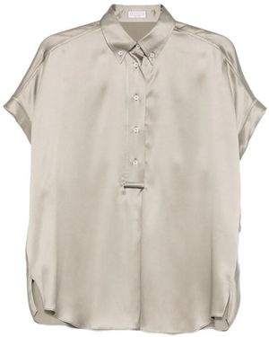 Brunello Cucinelli Silk Shirt - Natural