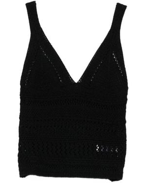Alpha Studio Crochet Top - Black