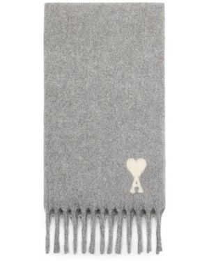 Ami Paris Adc Alpaca Scarf - Gray