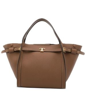 Tod's Borsa Shopping T Signature In Pelle Piccola - Brown