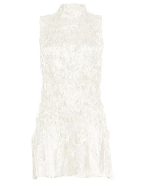 GONGDID DESIGN Pleated Mini Dress - White
