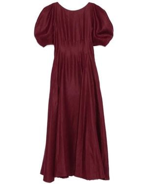 Gabriela Hearst Puff-Sleeve Maxi Dress - Red