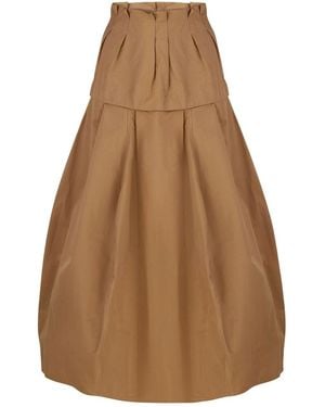 Litkovskaya Ruffled Midi Skirt - Brown