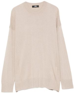 Alpha Studio Crew Neck Sweater - Natural
