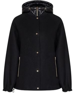 Herno Giubbotto Velour Woll Cloth Hd - Black