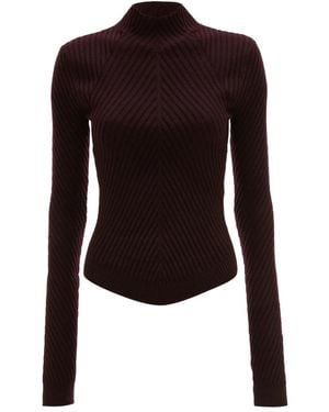 Victoria Beckham Ribbed Sweater - Black