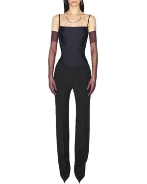 Mugler Boned Stretch Top - Blu