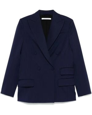 Another Tomorrow Relaxed Double Breasted Jacket - Blu