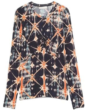 Ulla Johnson Neri Long Slee Rouches Top - Arancione