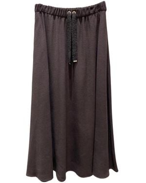 Herno Drawstring-Waist Maxi Skirt - Brown