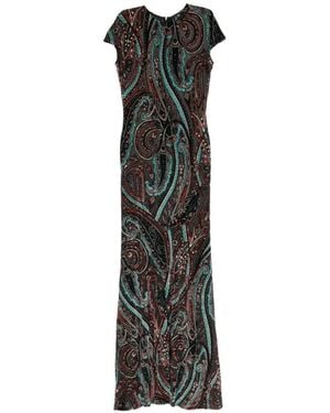 Etro Velvet Paisley Dress - Black