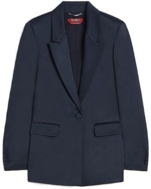 Max Mara Envers Satin Blazer - Blue