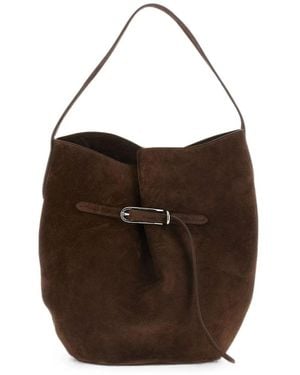 Liffner Belted Bucket Bag Large - Marrone