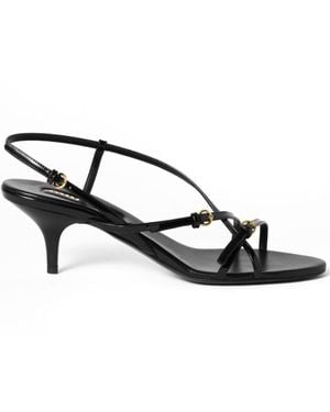 Miu Miu Patent Leather Sandals With Buckles - Black