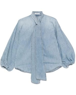 Zimmermann Indra Tie-Neck Blouse - Blue
