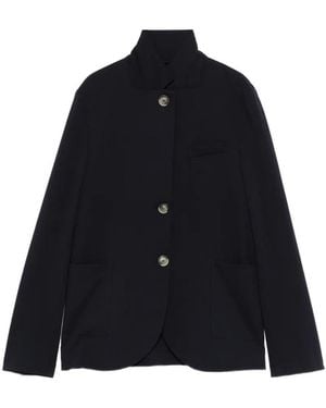 Harris Wharf London Stand Up Collar Blazer - Blue