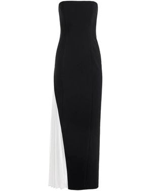 Alice + Olivia Alice+olivia Retha Strapless Maxi Dress With Pleated Godet - Black