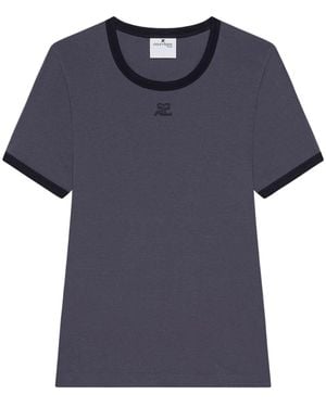 Courreges Signature Contrast Tee - Blue